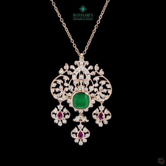 Emerald & Ruby Diamond Pendant