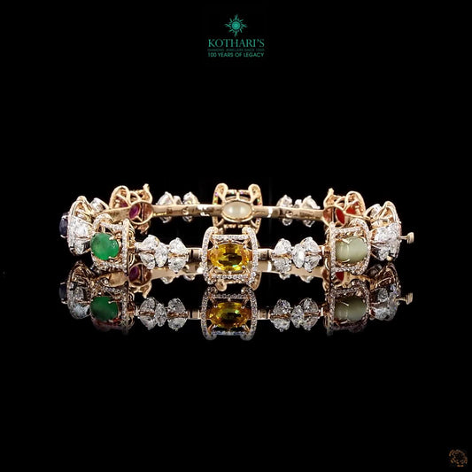 Navratna Stone Diamond Bangles