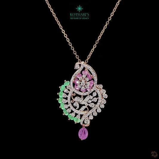 Emerald & Pink Diamond Pendant
