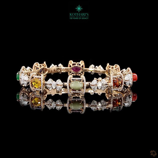 Navratna Stone Diamond Bangles