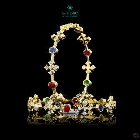 Navratna Stone Diamond Bangles