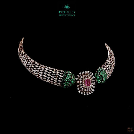 Emerald & Pink Diamond Necklace