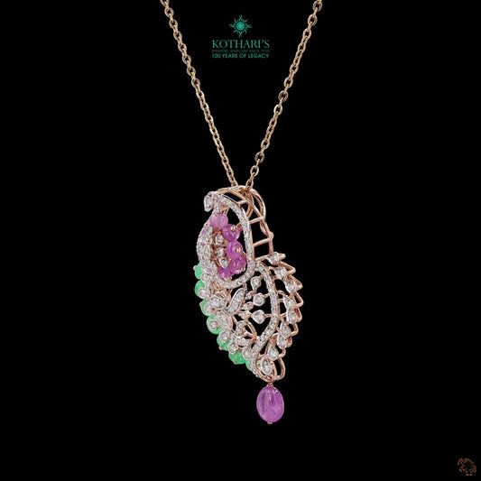 Emerald & Pink Diamond Pendant