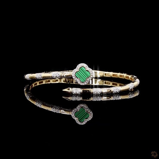 Emerald Diamond Bracelet in 18KT Yellow Gold