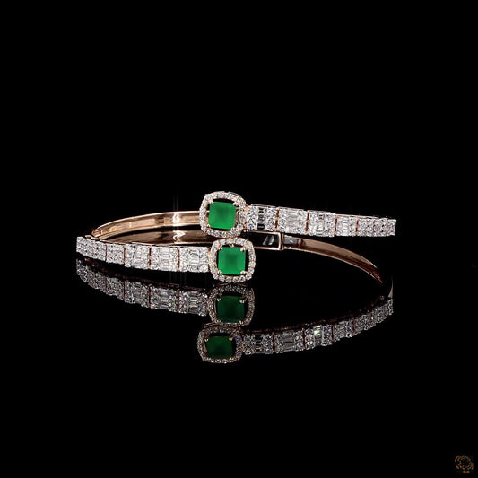 Emerald Diamond Bracelet in 18KT Rose Gold