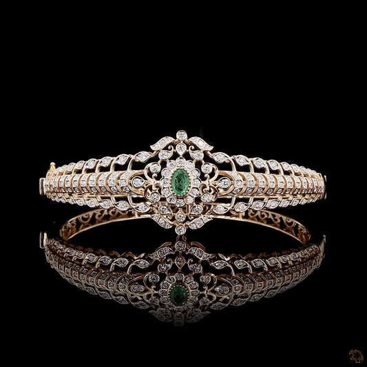 Emerald Diamond Bracelet in 18KT Rose Gold