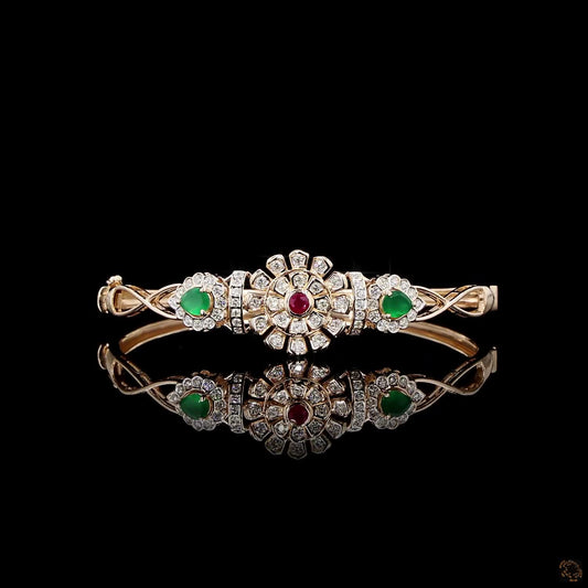 Emerald & Ruby Diamond Bracelet in 18KT Rose Gold