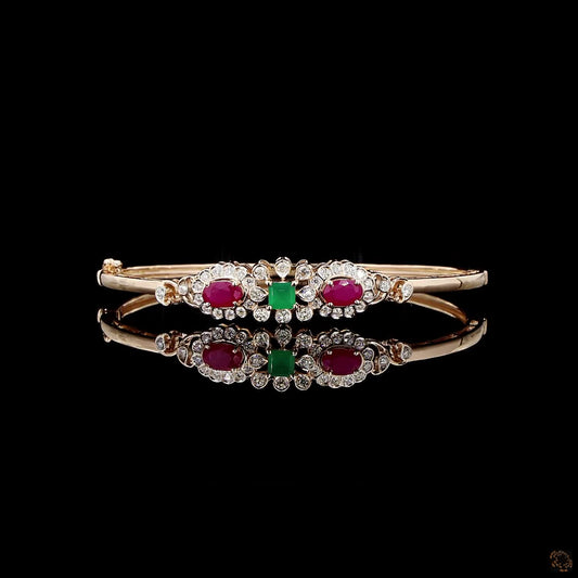 Emerald & Ruby Diamond Bracelet in 18KT Rose Gold