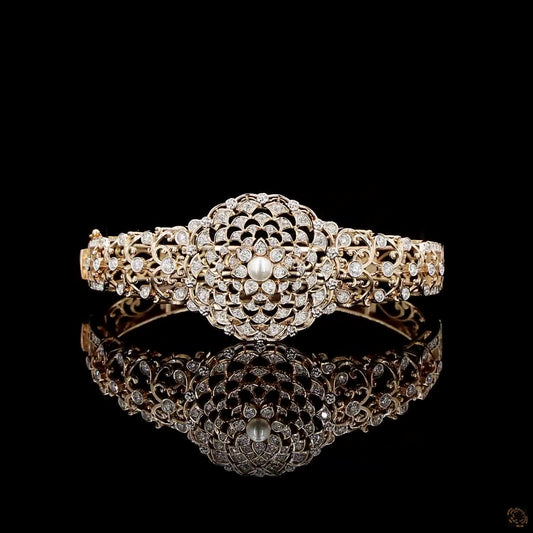 Pearl Diamond Bracelet in 18KT Rose Gold