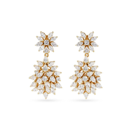 STARBURST CASCADE DIAMOND DROP EARRINGS