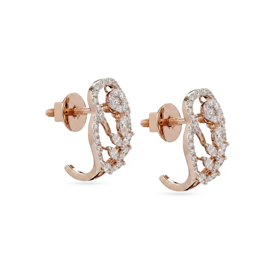 DIAMOND WHEAT & OVAL HALO EARRINGS