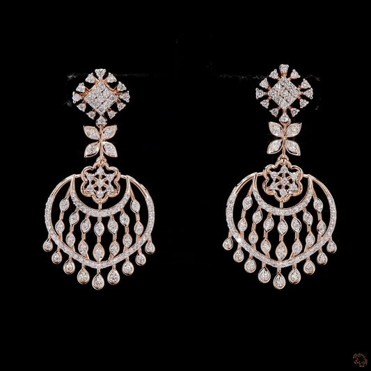 Diamond Earrings in 18KT Rose Gold