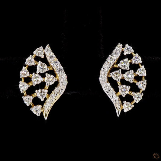 Diamond Earrings in 18KT Yellow Gold