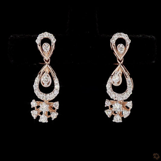 Diamond Earrings in 18KT Yellow Gold