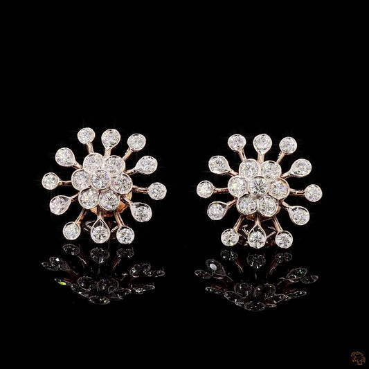 Diamond Earrings in 18KT Rose Gold