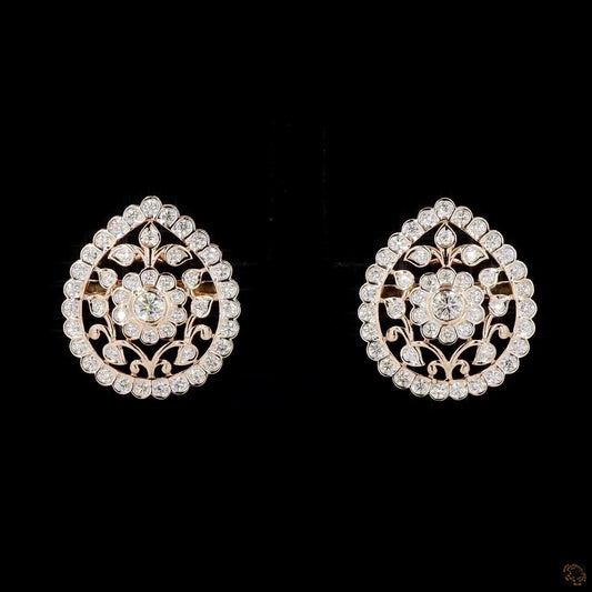 Diamond Earrings in 18KT Yellow Gold