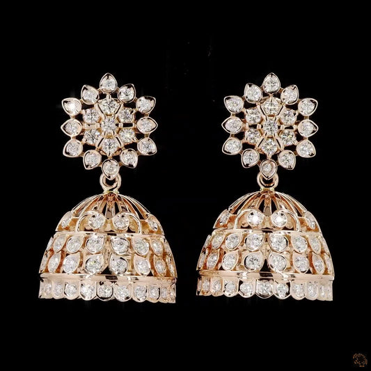 Diamond Earrings in 18KT Yellow Gold