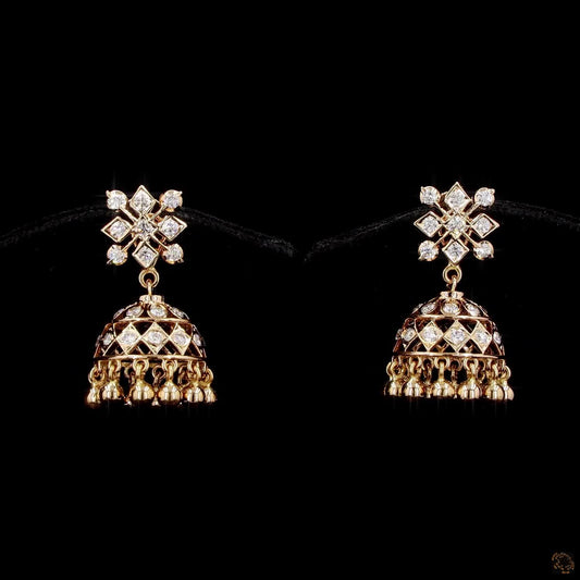 Diamond Earrings in 22KT Yellow Gold