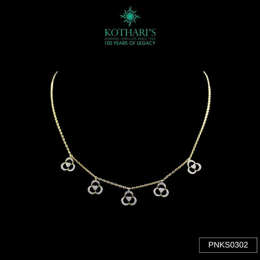 Diamond Necklace Set in 14KT Yellow Gold