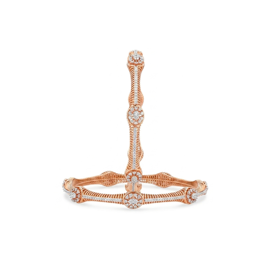 Elegant Rose Gold Diamond Bangle