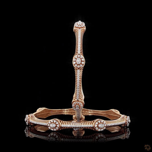 Diamond Bangles in 18KT Rose Gold