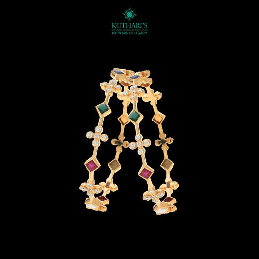 Navratna Stone Diamond Bangles