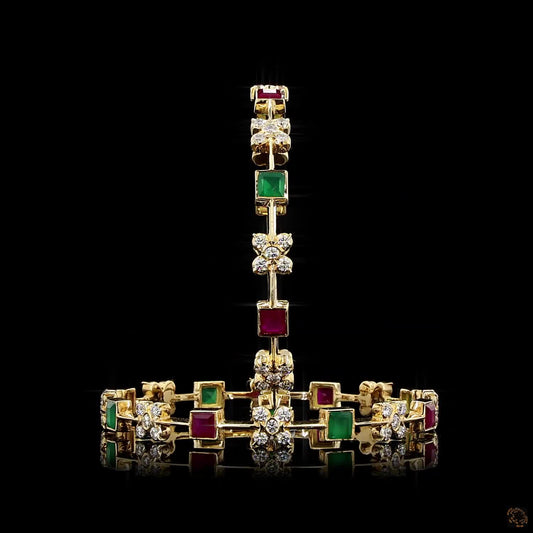 Emerald & Ruby Diamond Bangles in 18KT Yellow Gold