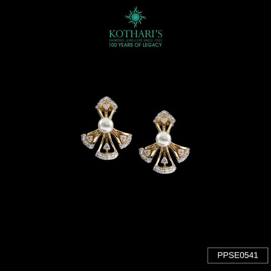 Pearl & Pearl Diamond Pendant Set in 14KT Yellow Gold