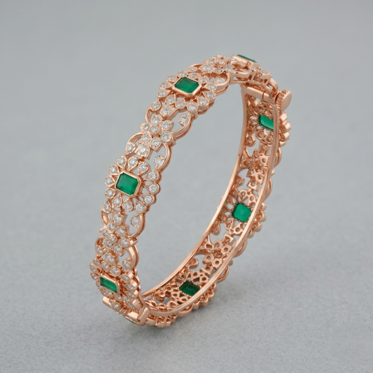 18KT Diamond Classic Single Bangle