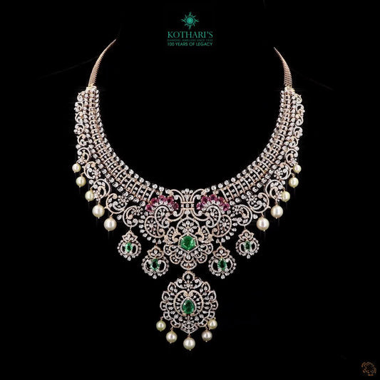 Emerald & Ruby Diamond Necklace