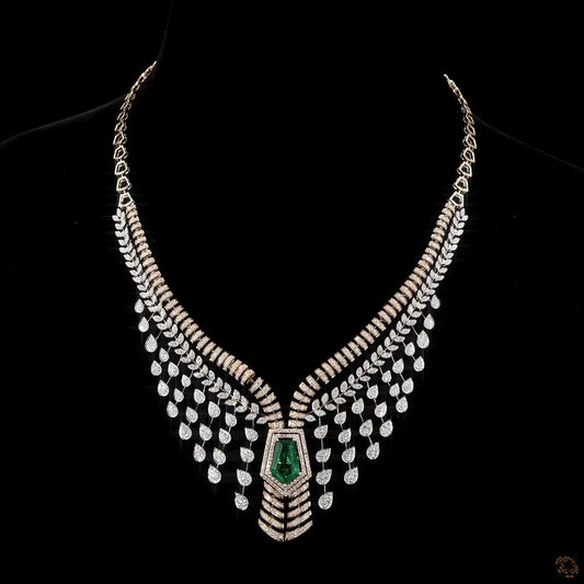 Vintage-Inspired Emerald & Diamond Statement Necklace