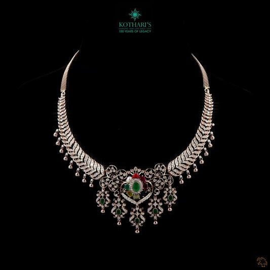 Navratna Stone & Emerald Diamond Necklace