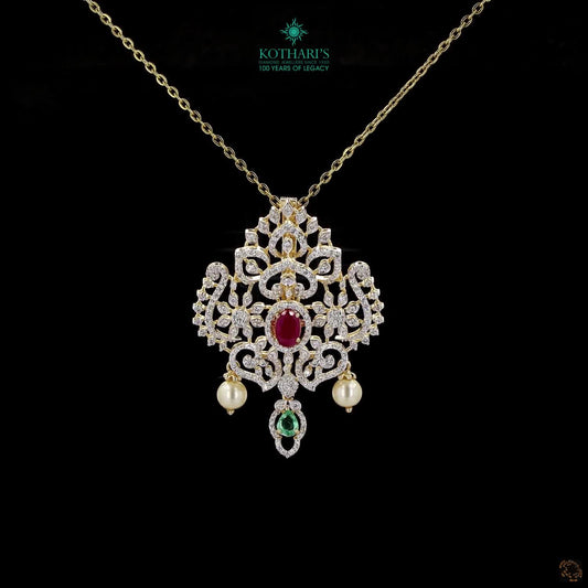 Emerald & Ruby Diamond Pendant