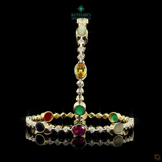 Navratna Stone Diamond Bangles