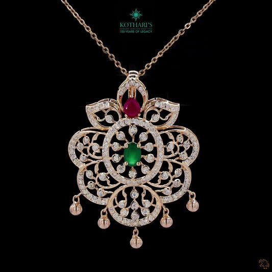 Emerald & Ruby Diamond Pendant