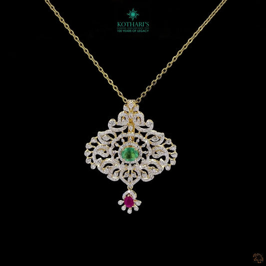 Emerald & Ruby Diamond Pendant