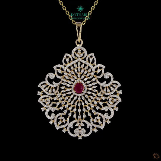 Emerald & Ruby Diamond Pendant