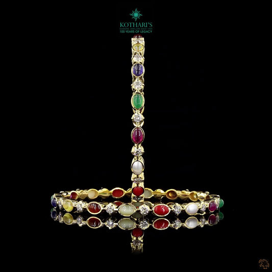 Navratna Stone Diamond Bangles
