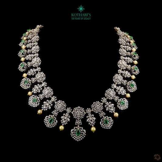 Emerald & Pearl Diamond Necklace