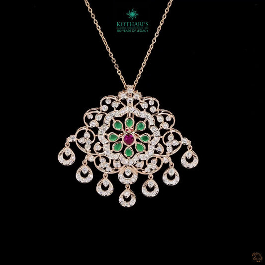 Emerald & Ruby Diamond Pendant
