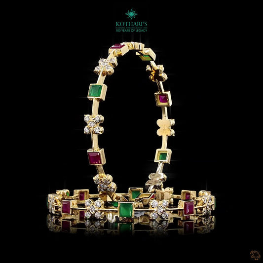 Emerald & Ruby Diamond Bangles