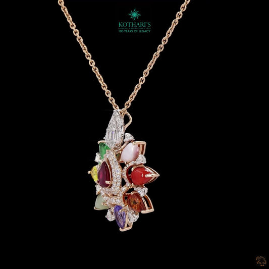 Navratna Stone Diamond Pendant