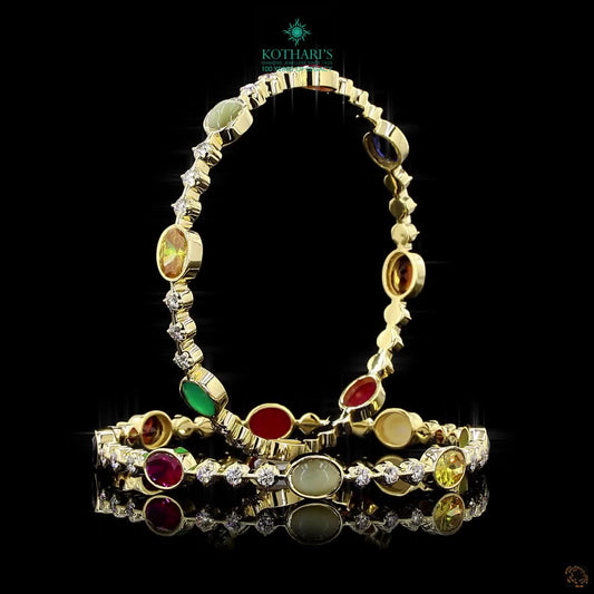 Navratna Stone Diamond Bangles