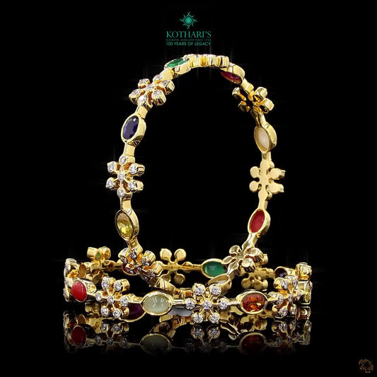 Navratna Stone Diamond Bangles