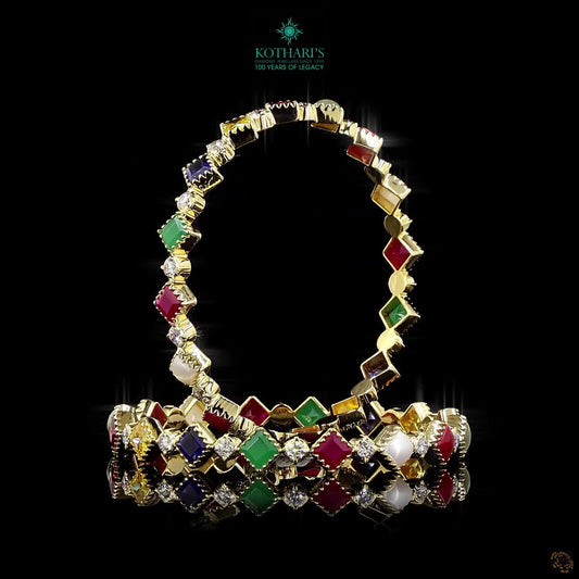 Navratna Stone Diamond Bangles