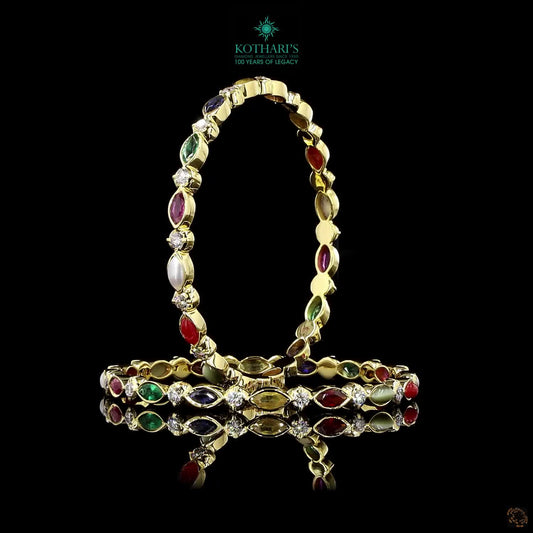 Navratna Stone Diamond Bangles