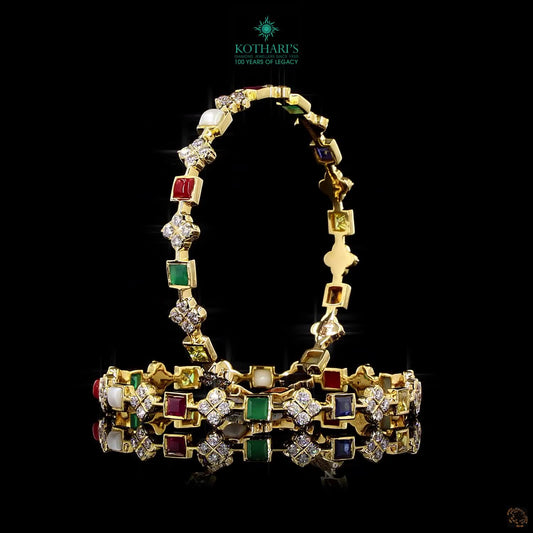 Navratna Stone Diamond Bangles