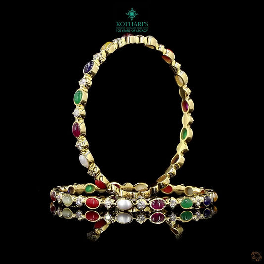 Navratna Stone Diamond Bangles