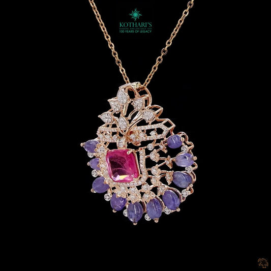 Pink & Sapphire Diamond Pendant