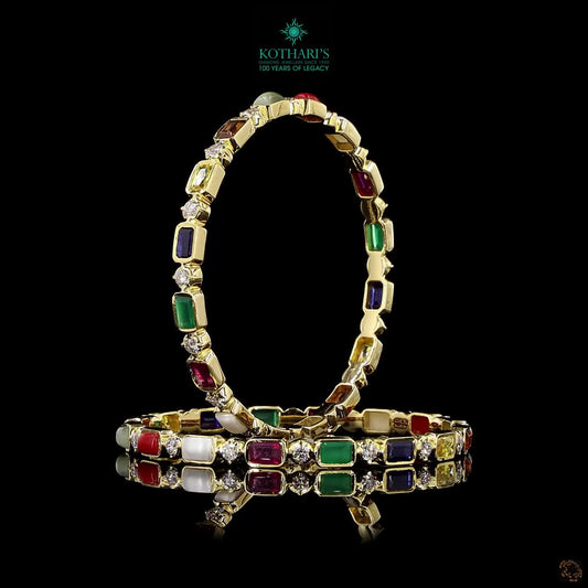 Navratna Stone Diamond Bangles